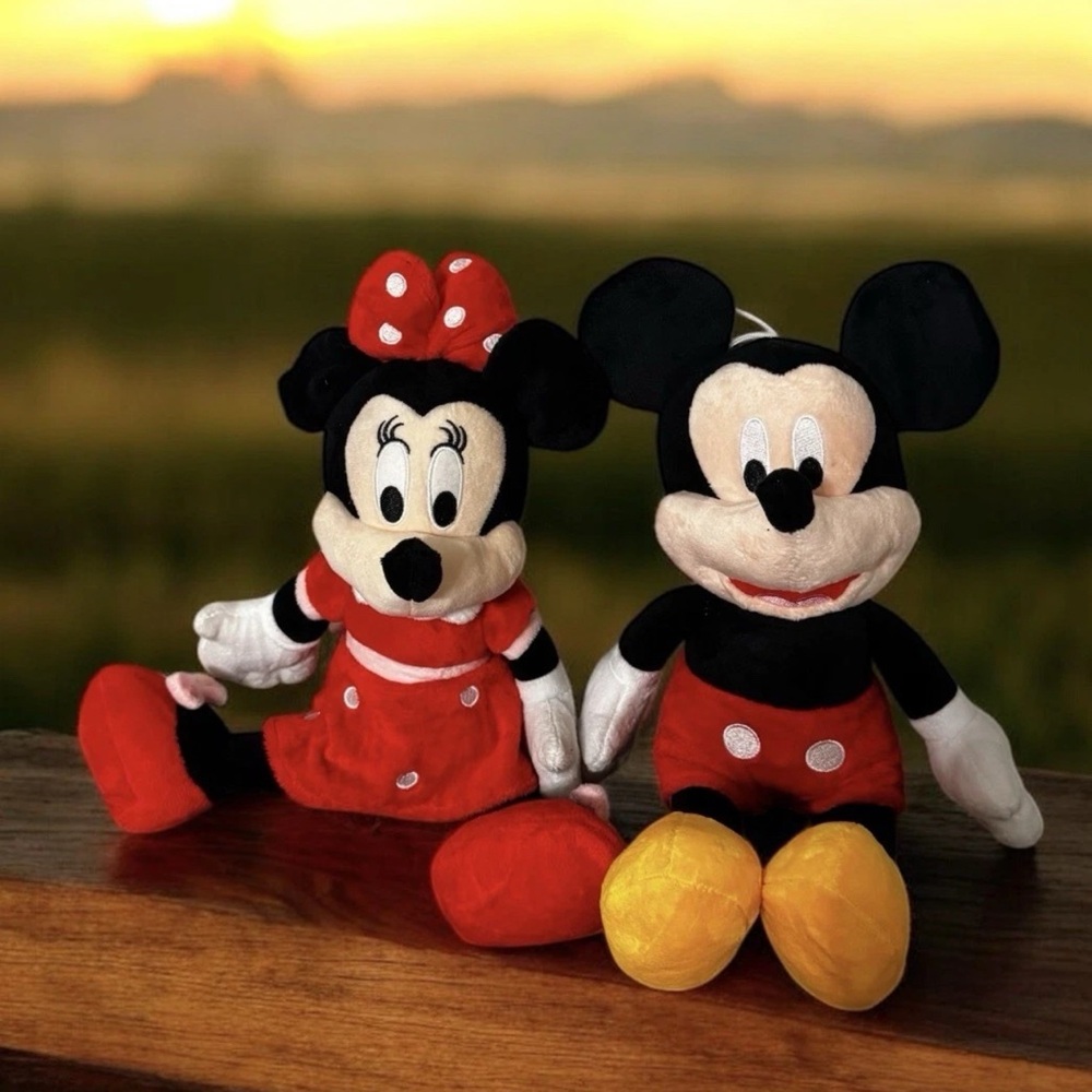 Disney Mickey & Minnie Plush Duo - Red, Black, Yellow